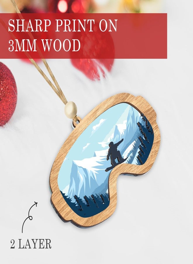 DINIZON Snowboarding Gifts for Men, Snowboard Ornament, Wooden Snowboarding Christmas Ornaments, Sport Ornaments, Unique Snowboarder Gifts for Women, Boys, Sports Lovers, Holiday Christmas Decor - Image 4